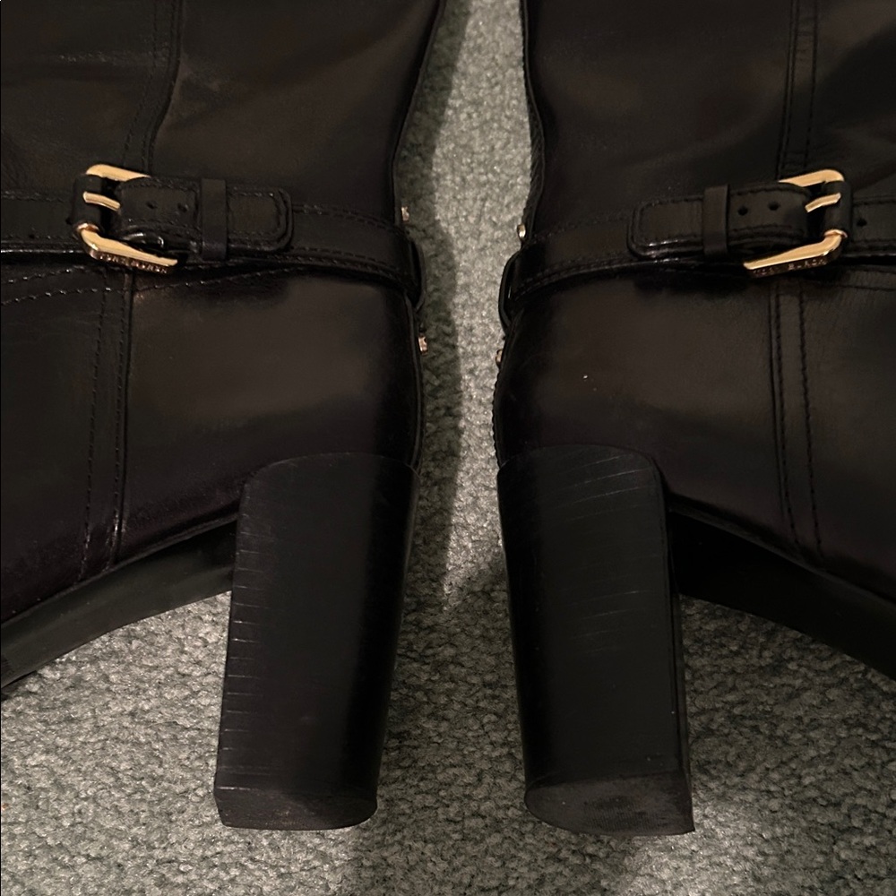 Tory Burch Daniella Leather High Black Riding Boots. 3.75” Heel. Size 10.5 - Picture 12 of 16